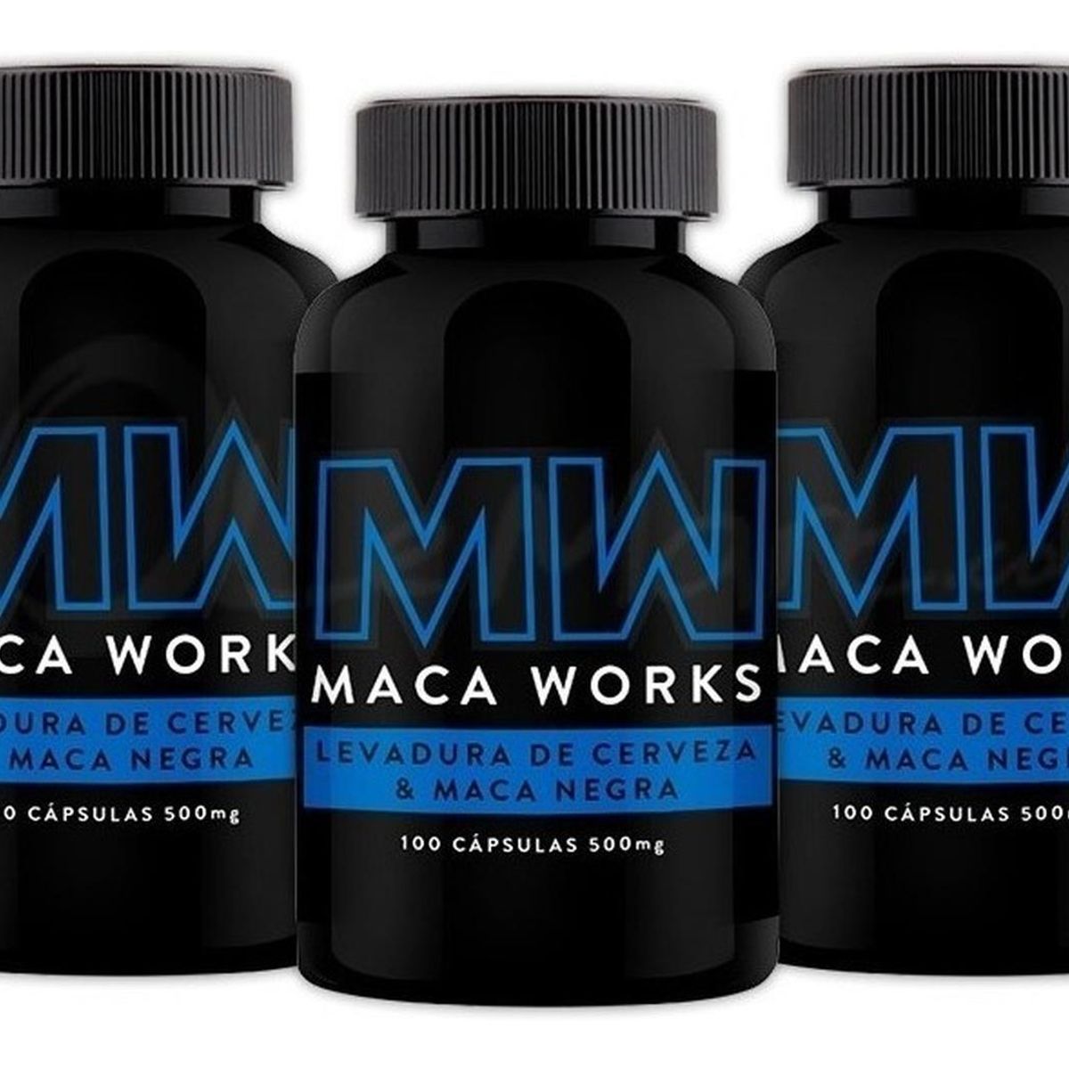 MACA WORKS - Pack 03 Frascos Levadura de Cerveza & Maca Negra Maca Works 100 Capsulas