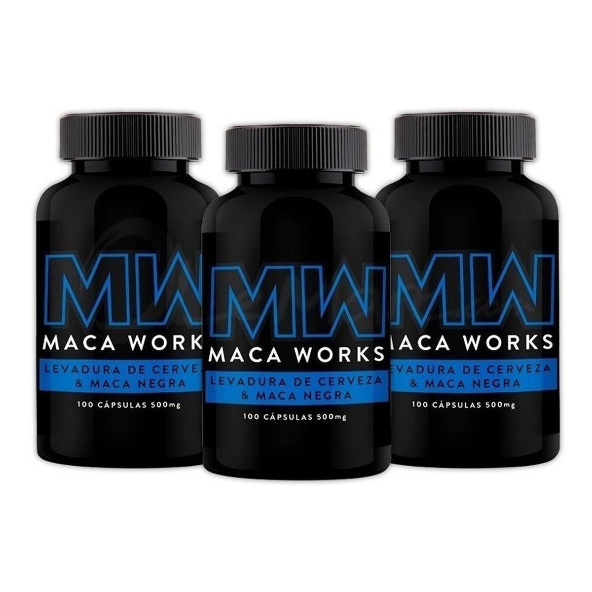 MACA WORKS - Pack 03 Frascos Levadura de Cerveza & Maca Negra Maca Works 100 Capsulas