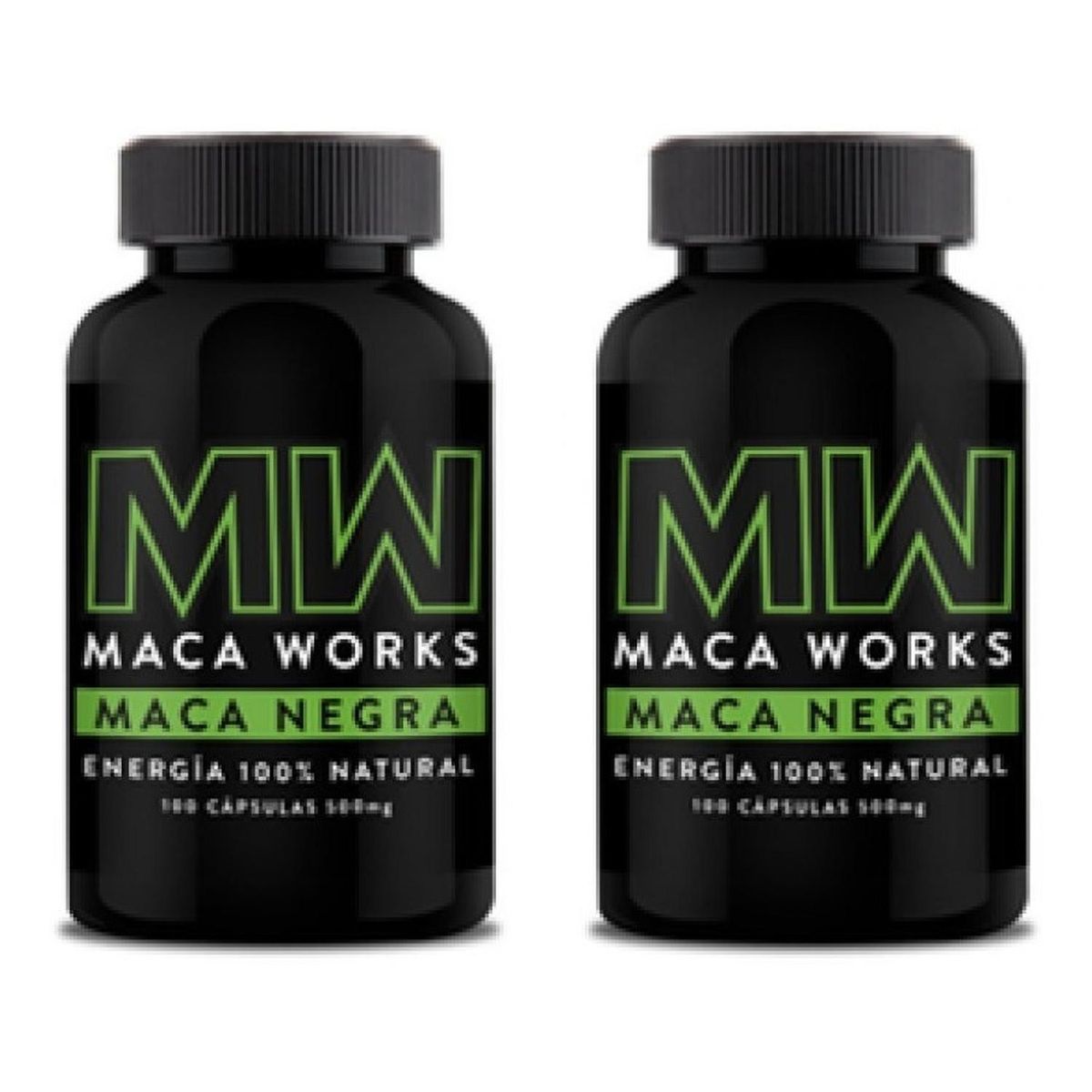 MACA WORKS - Pack 02 Frascos Maca Negra Maca Works 100 Capsulas