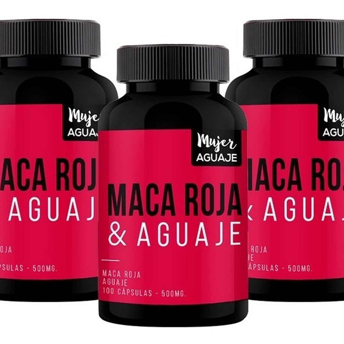 MUJER AGUAJE - Pack 03 Frascos Maca Roja & Aguaje Mujer Aguaje 100 Capsulas