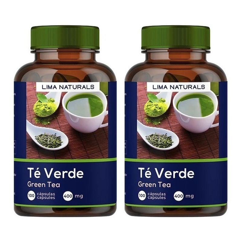 LIMA NATURALS - Pack 02 Frascos Te Verde Lima Naturals 100 Capsulas