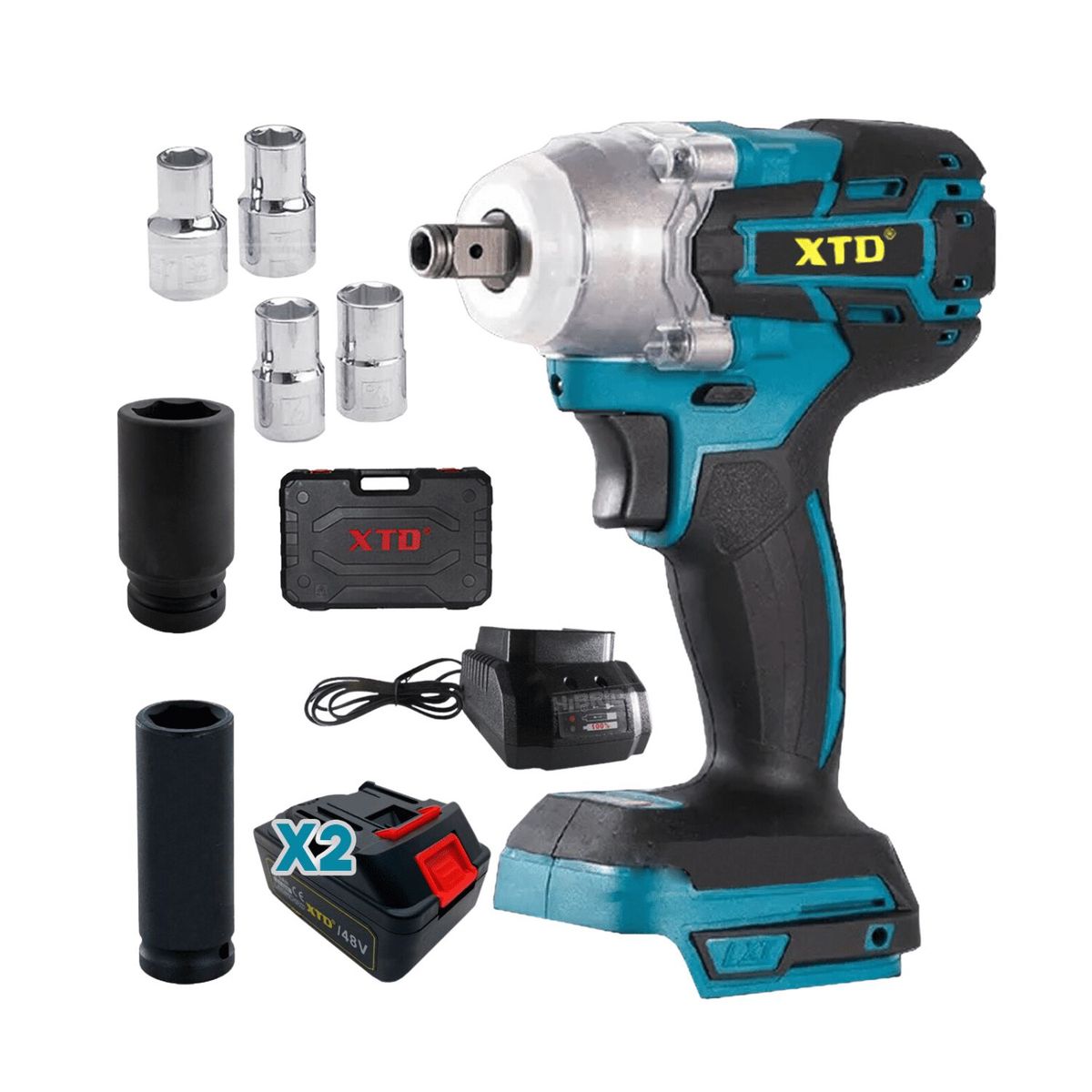 XTD - Llave de Impacto 48V XTD Incluye 2 Baterias y Maletin 4043