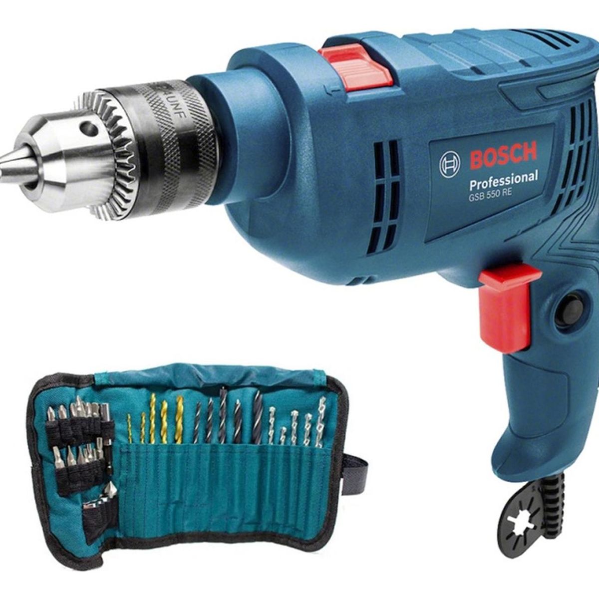 BOSCH - Taladro Percutor 550w + Set De Accs. 34 Pzs Bosch Gsb 550 Re