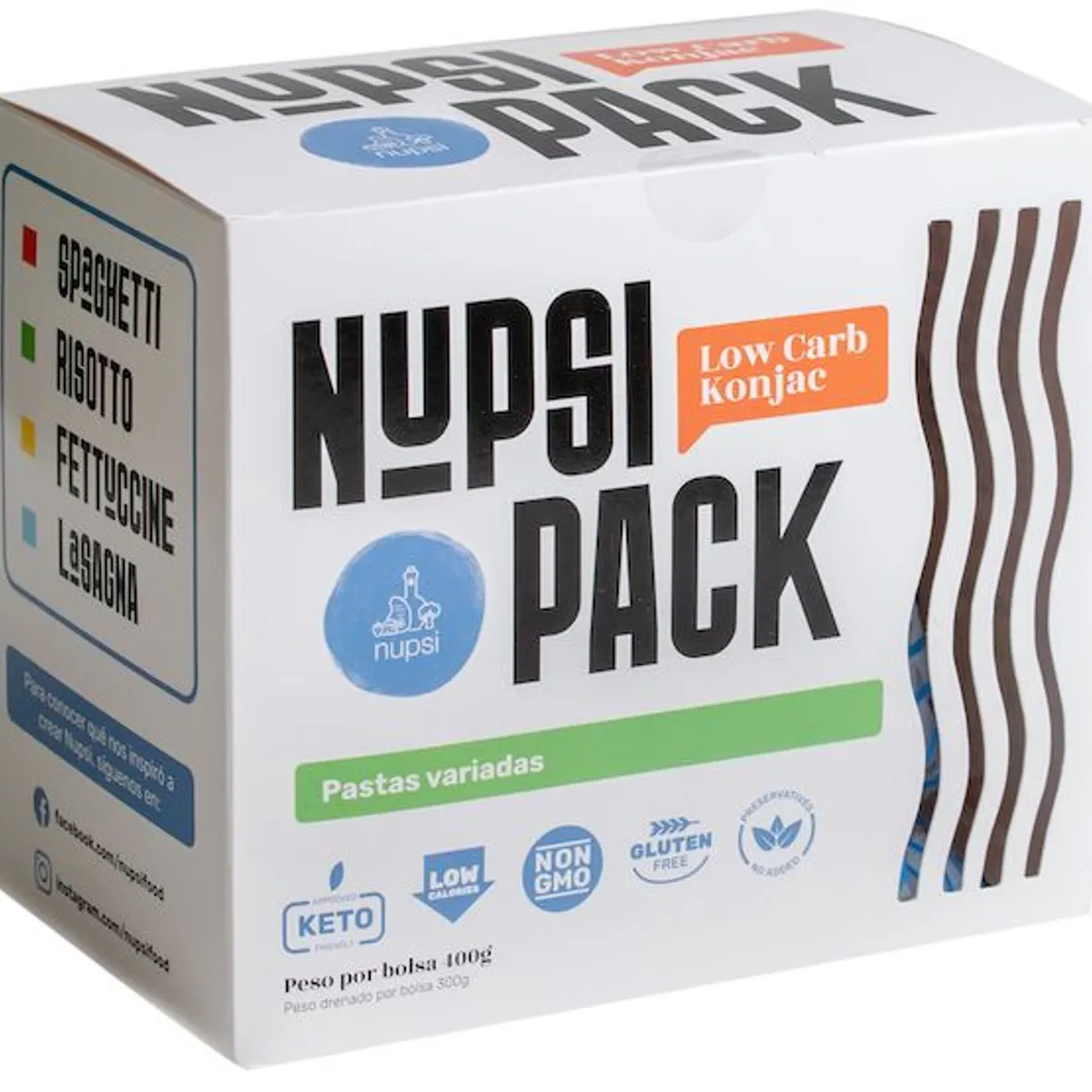 NUPSI - 4Pack de pastas Konjac Nupsi - Keto - Low Carb - Gluten Free
