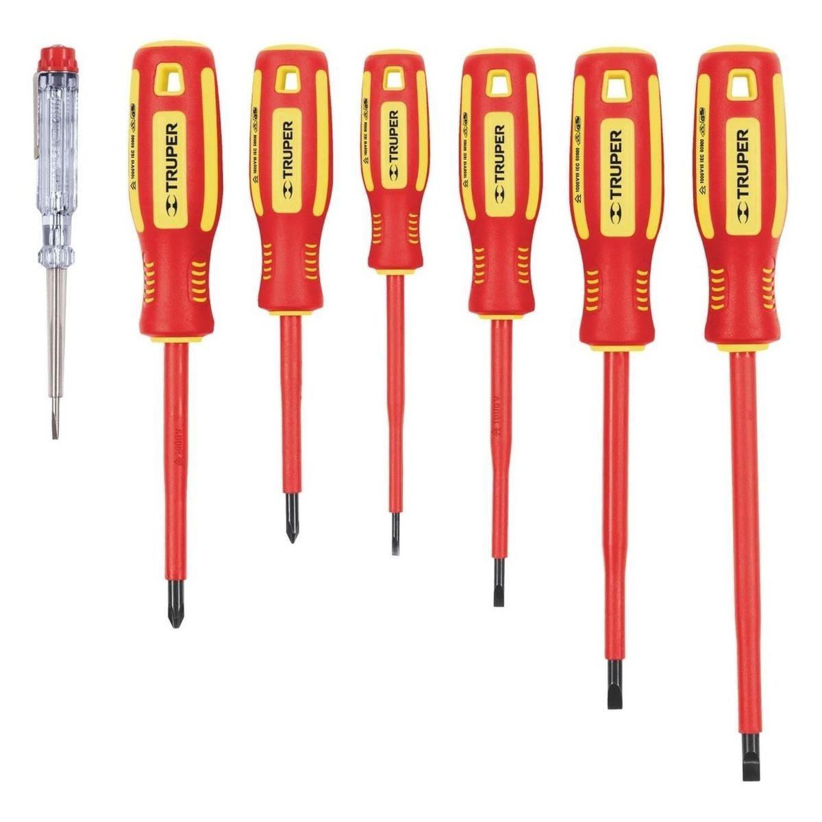 TRUPER - Juego de Desarmadores Dieléctricos y Probador de Corriente Truper