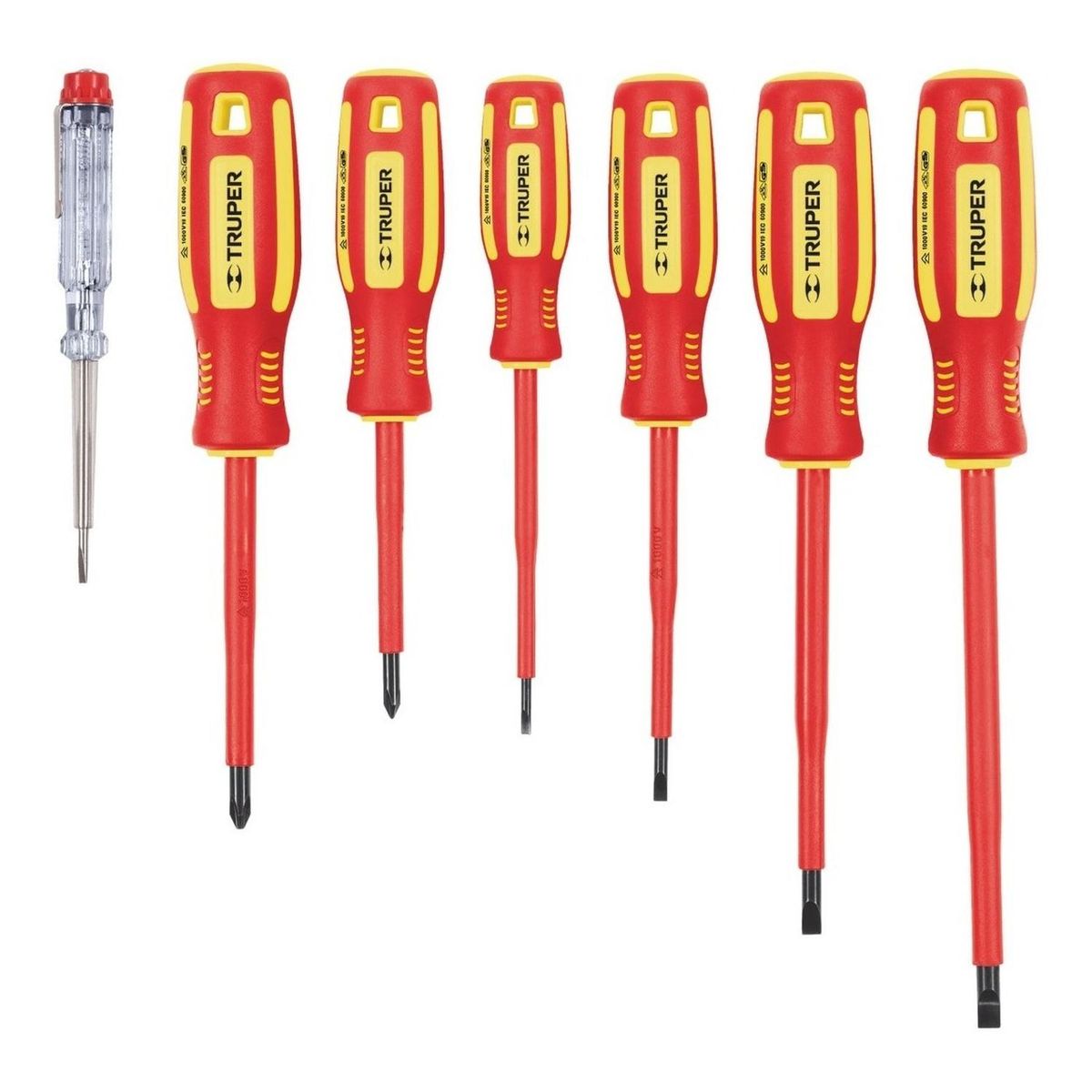 TRUPER - Juego de Desarmadores Dieléctricos y Probador de Corriente Truper