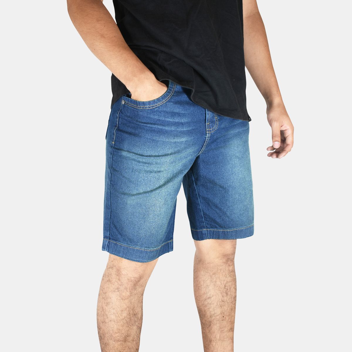 YONISTERS CLOTHING - Denim Short Semipitillo Stretch Yonisters Clothing Verde