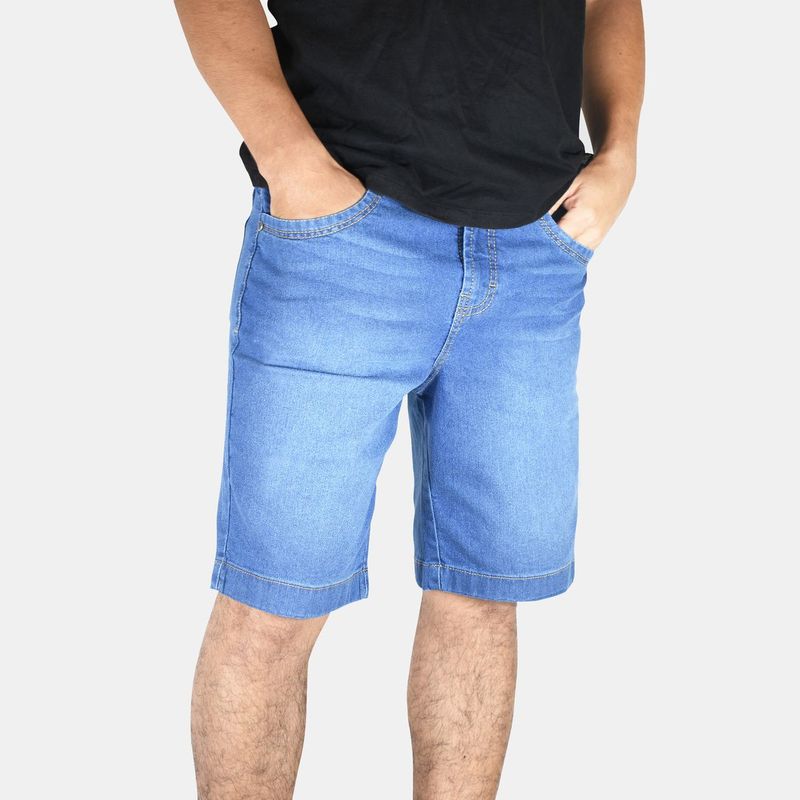 YONISTERS CLOTHING - Denim Short Semipitillo Stretch Yonisters Clothing Celeste