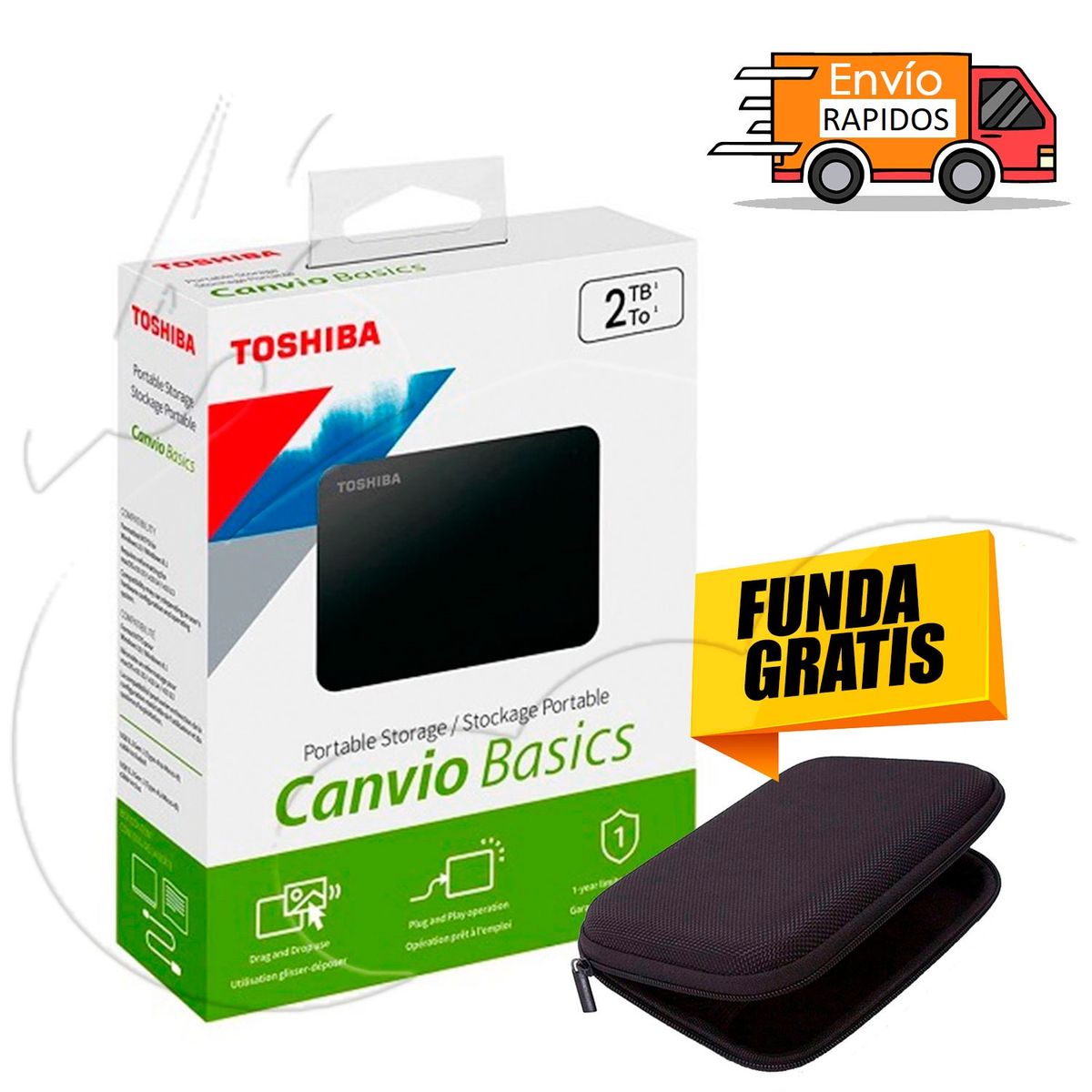 TOSHIBA - DISCO EXTERNO 2TB TOSHIBA CANVIO BASICS