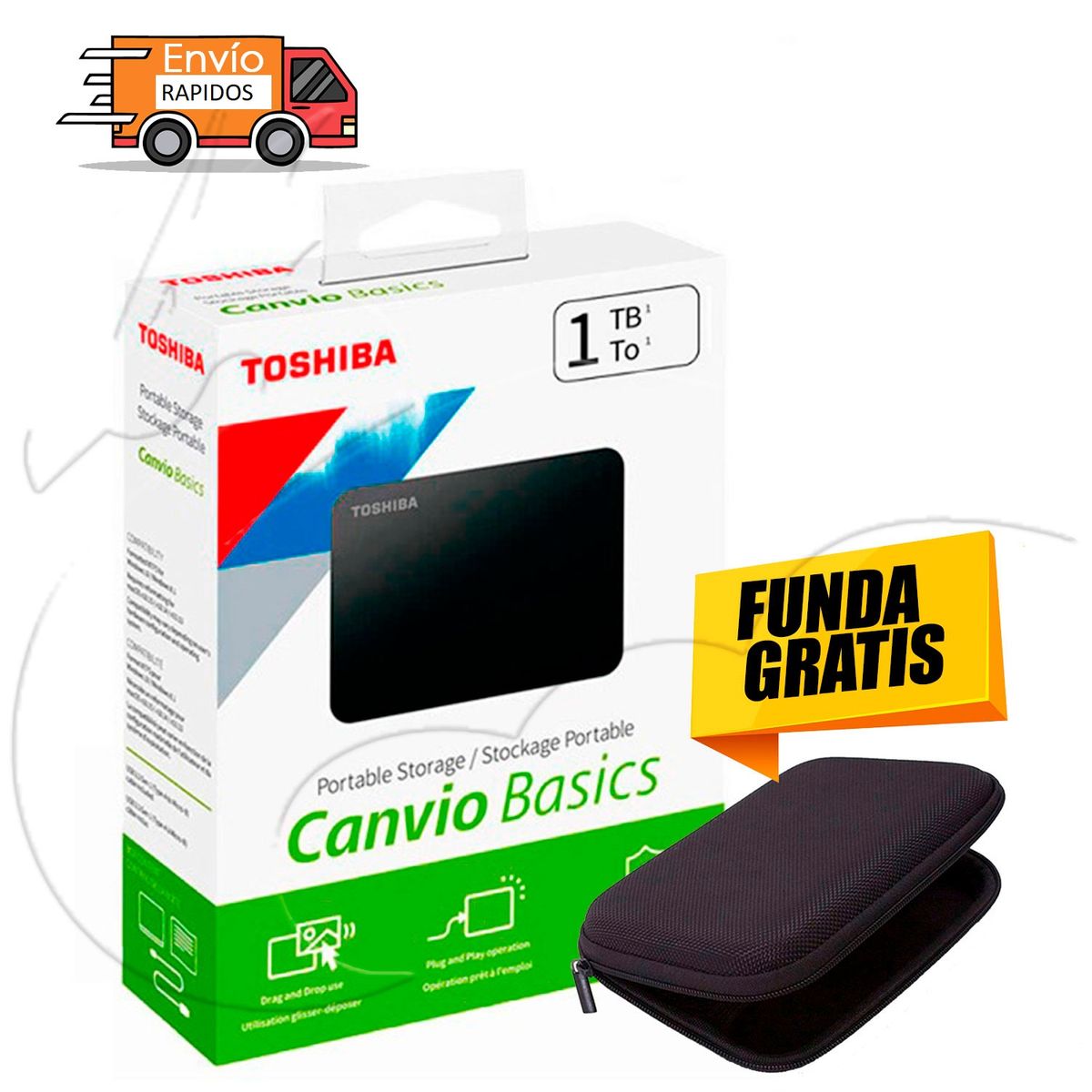TOSHIBA - DISCO EXTERNO 1TB TOSHIBA  CANVIO BASICS