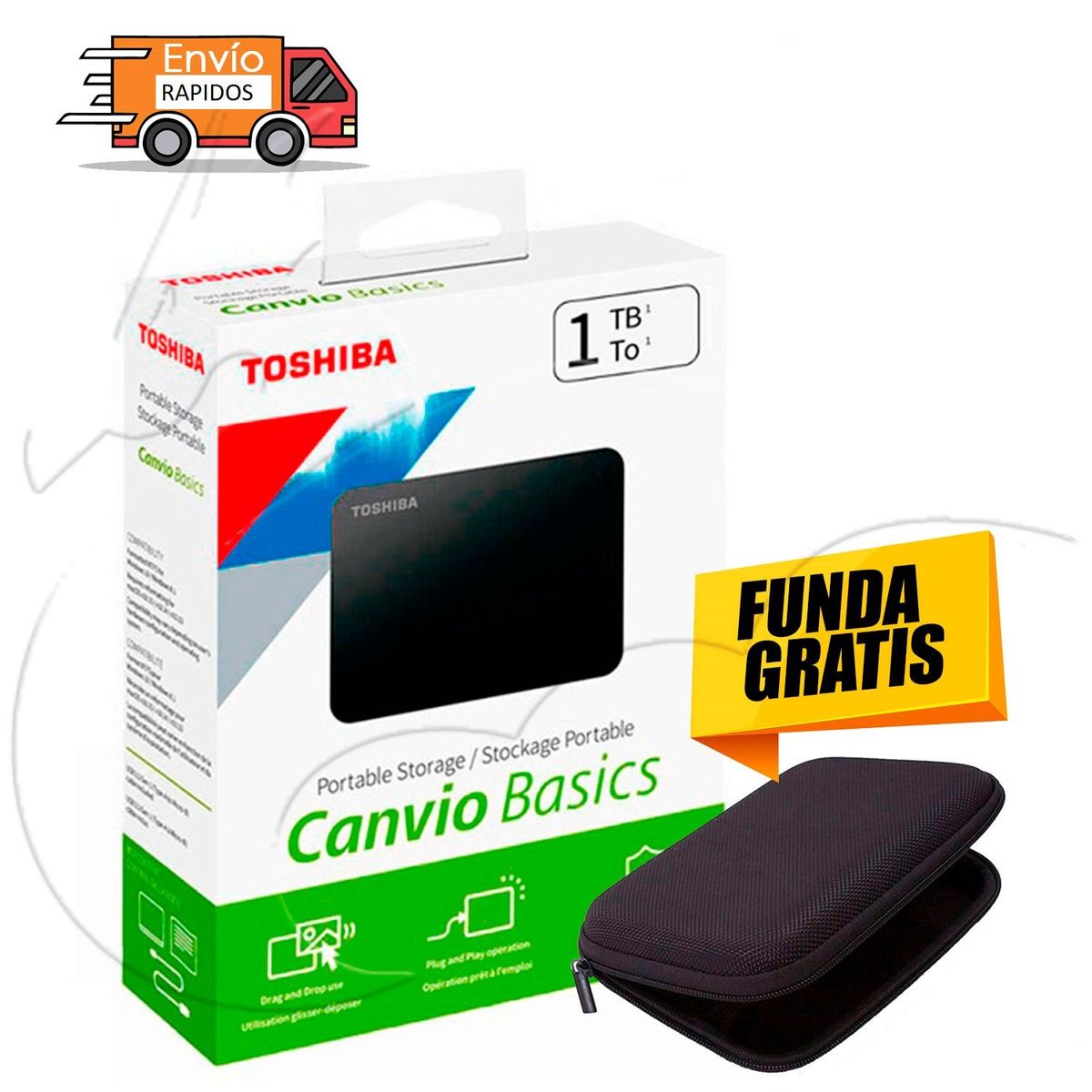 TOSHIBA - DISCO EXTERNO 1TB TOSHIBA  CANVIO BASICS