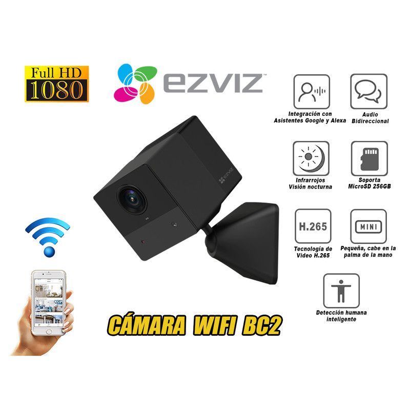 EZVIZ - Cámara Inteligente Wifi Ezviz Bc2 Bateria Inalambrico Full Hd