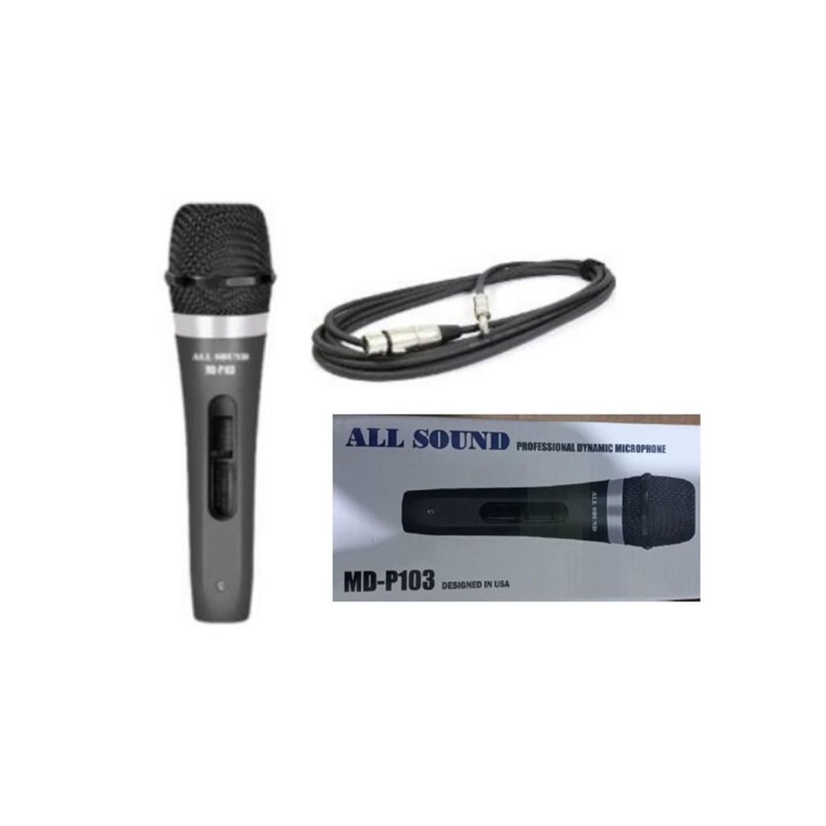 GENERICO - Micrófono Dinámico ALL SOUND MD-P103 Plástico pesado