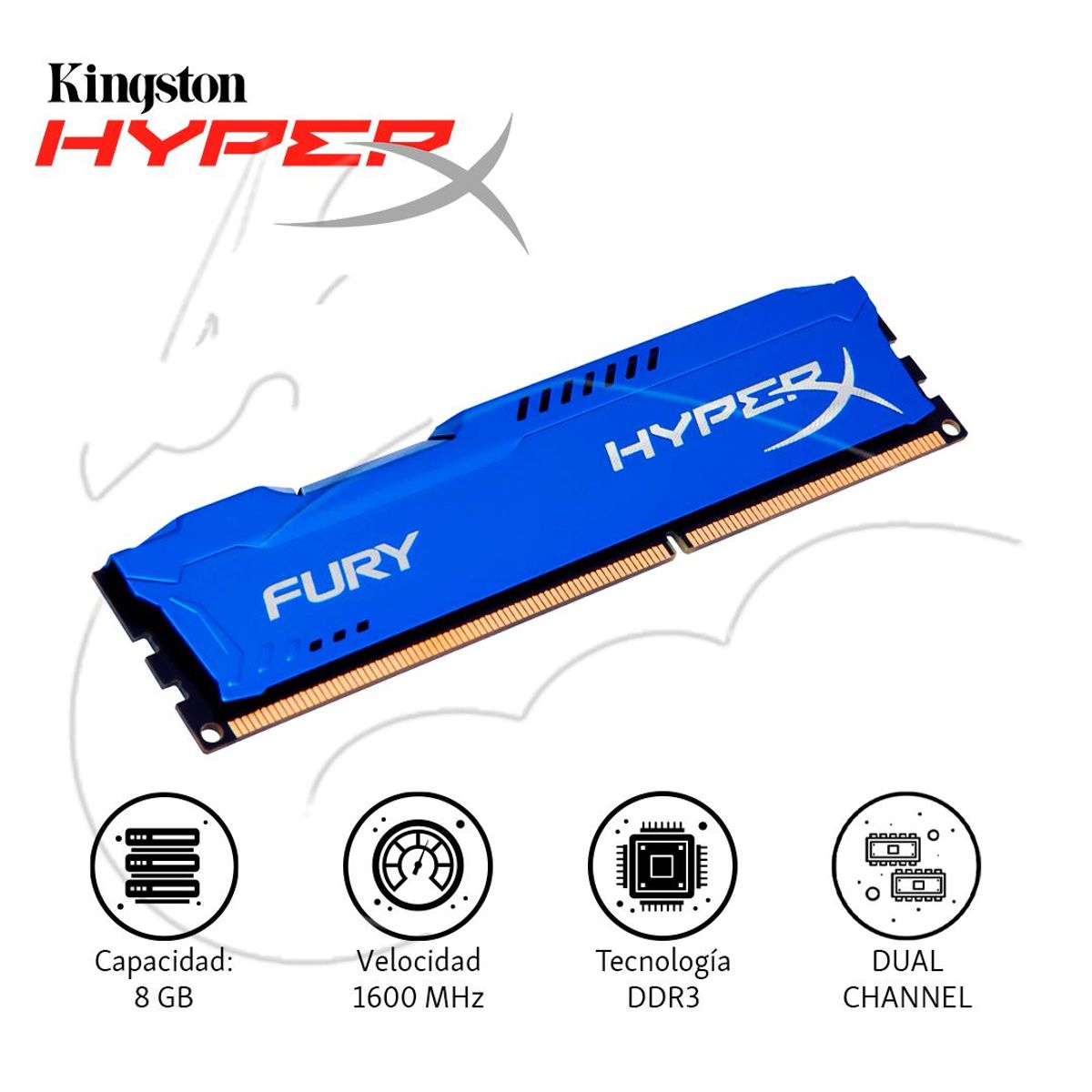 HYPERX - MEMORIAS RAM HYPERX FURY 8GB DDR3 1600MHZ  PC