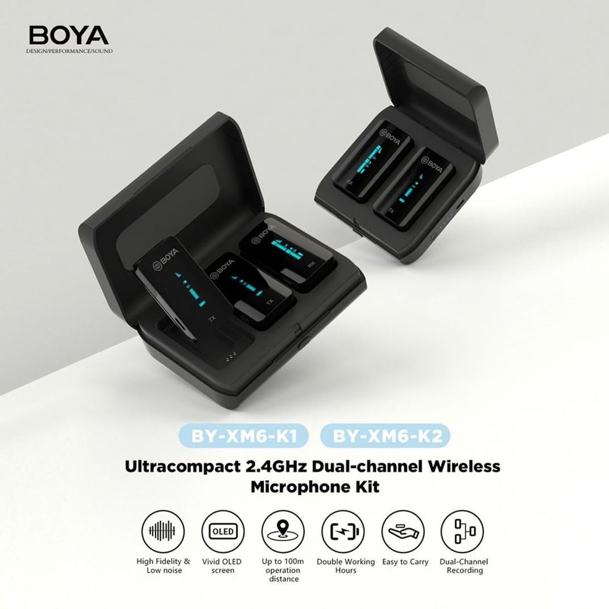BOYA - Micrófono Inalámbrico Boya BY XM6 K2 - Con Cargador - Original