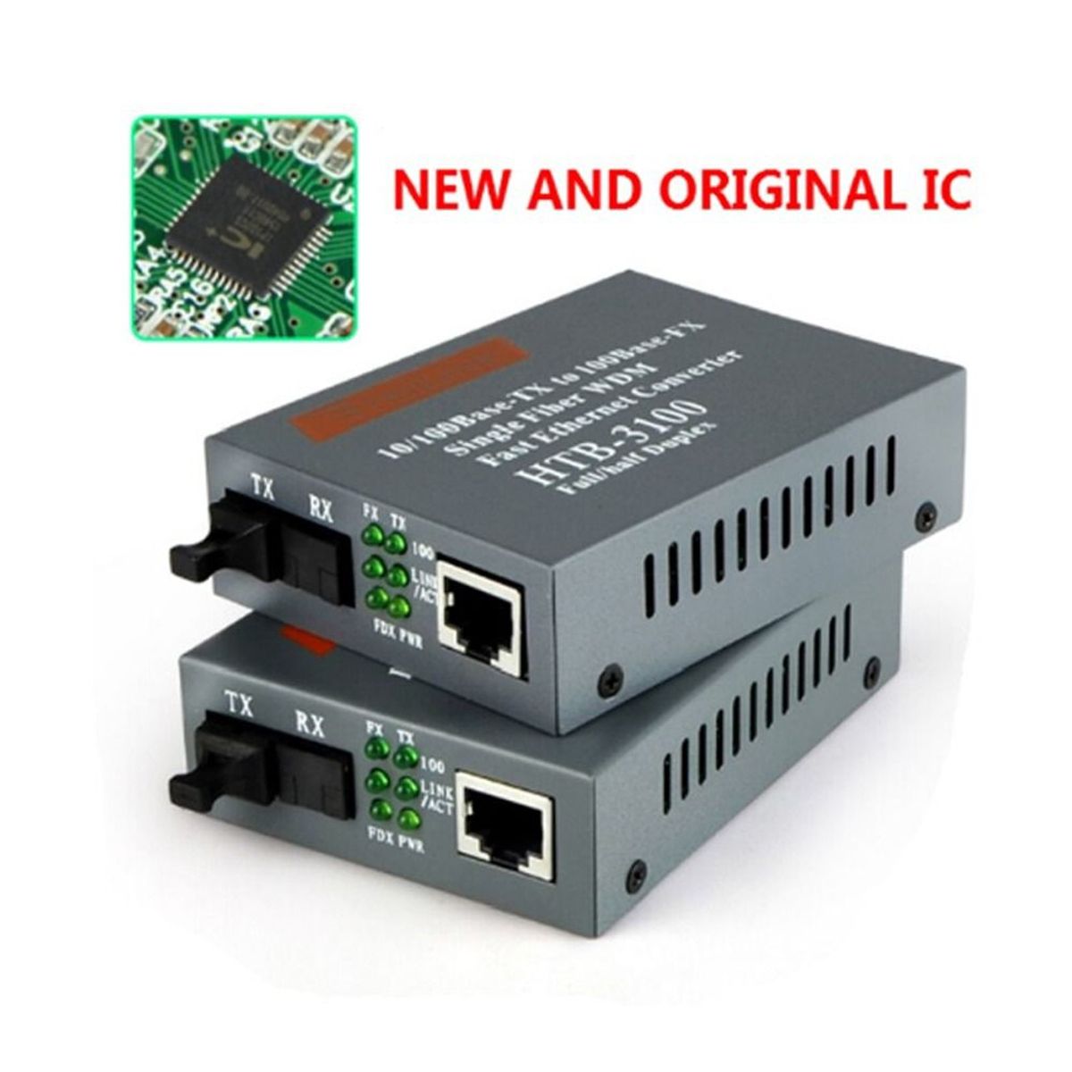 GENERICO - 1 Par De Convertidores De Medios De Fibra Htb-3100a/b 25km transceptor
