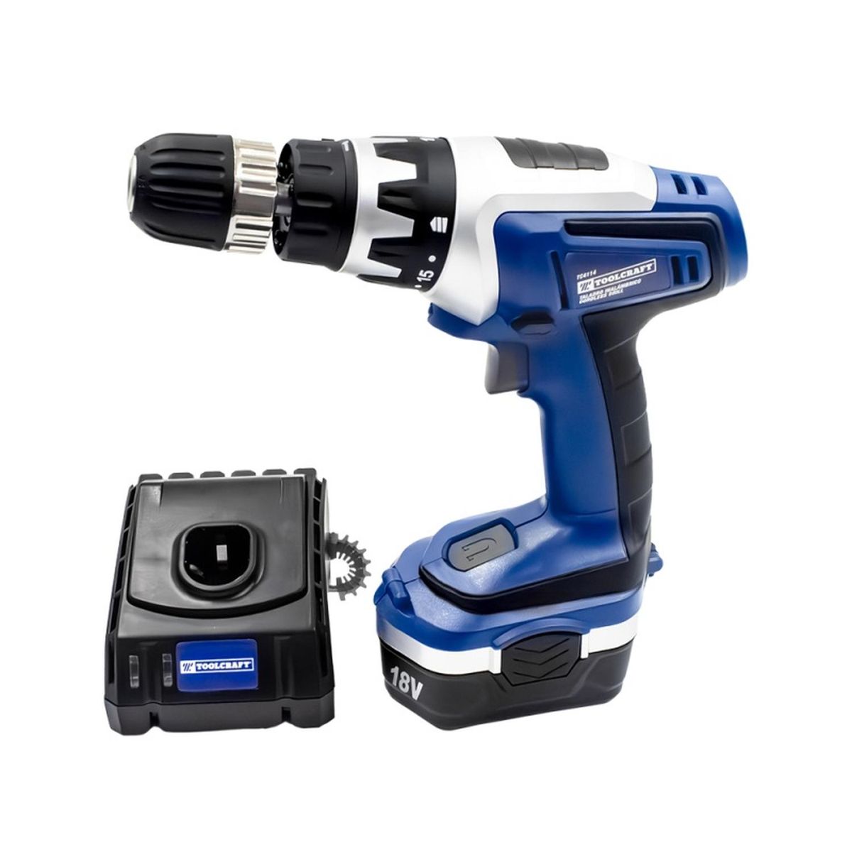 TOOLCRAFT - Taladro Atornillador Inalámbrico 3/8 18v Toolcraft Tc4114