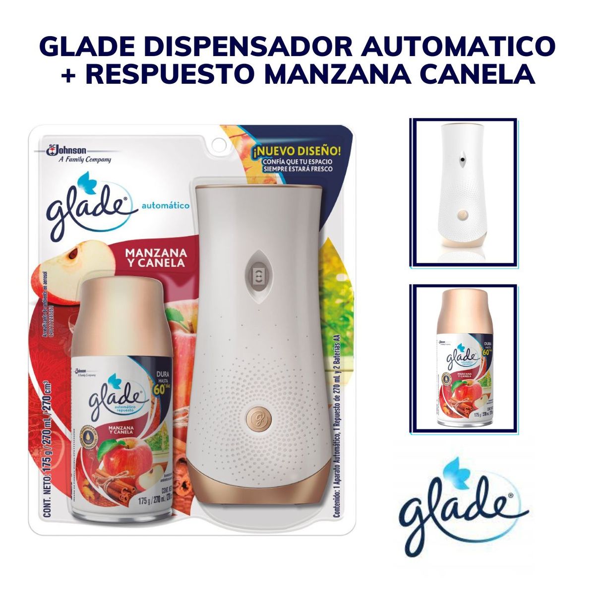 GLADE - Glade Dispensador Automatico  Repuesto Manzana Canela