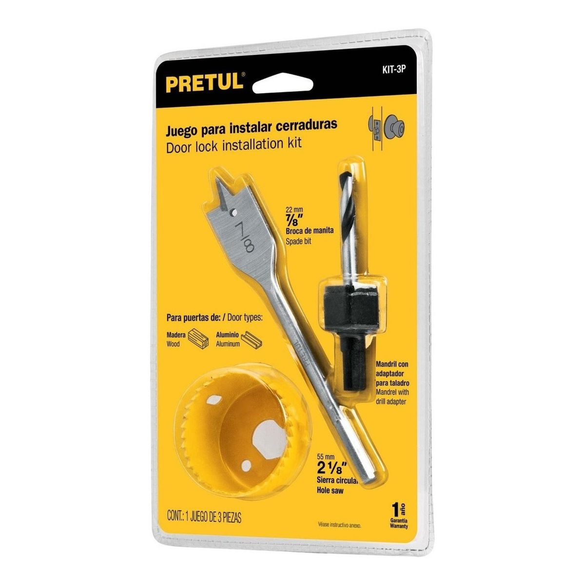 PRETUL - Kit para Instalación de Cerraduras Pretul