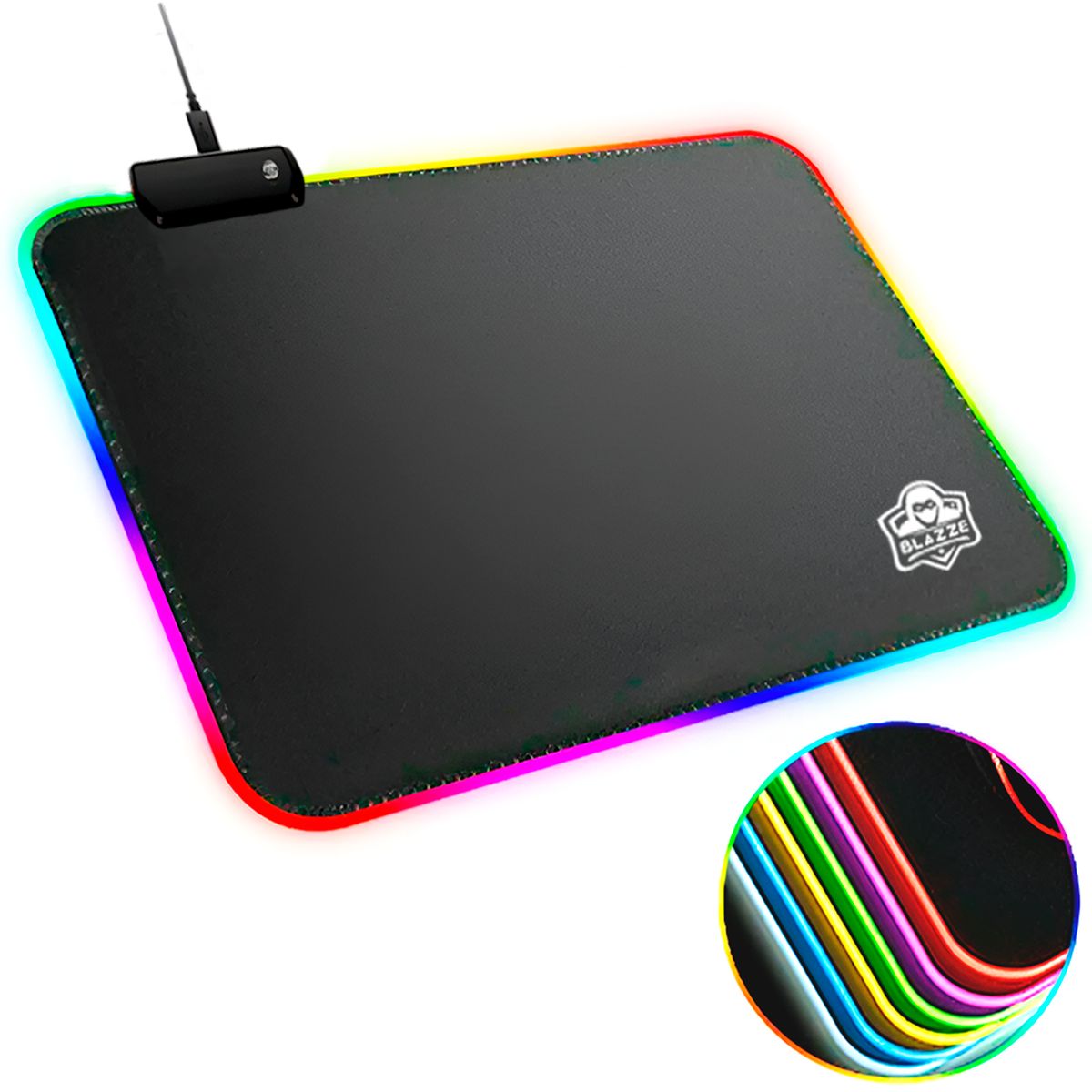 BLAZZE - Mouse Pad Gamer RGB Blazze Vintage TINY con luces de 35 x 25 cm