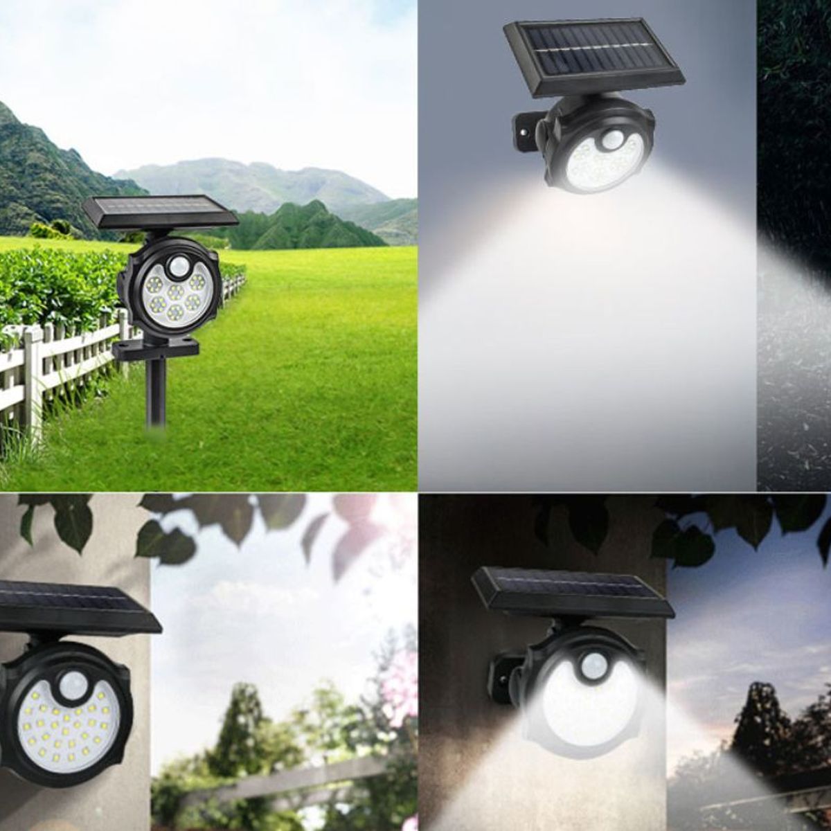 GENERICO - SPOT LIGHT RECARGABLE CON ENERGIA SOLAR 26 LED LUZ BLANCA