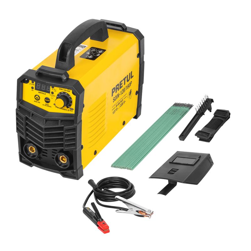 PRETUL - Maquina Soldadora Inversora Bi Voltaje 160A 127V 220V Pretul