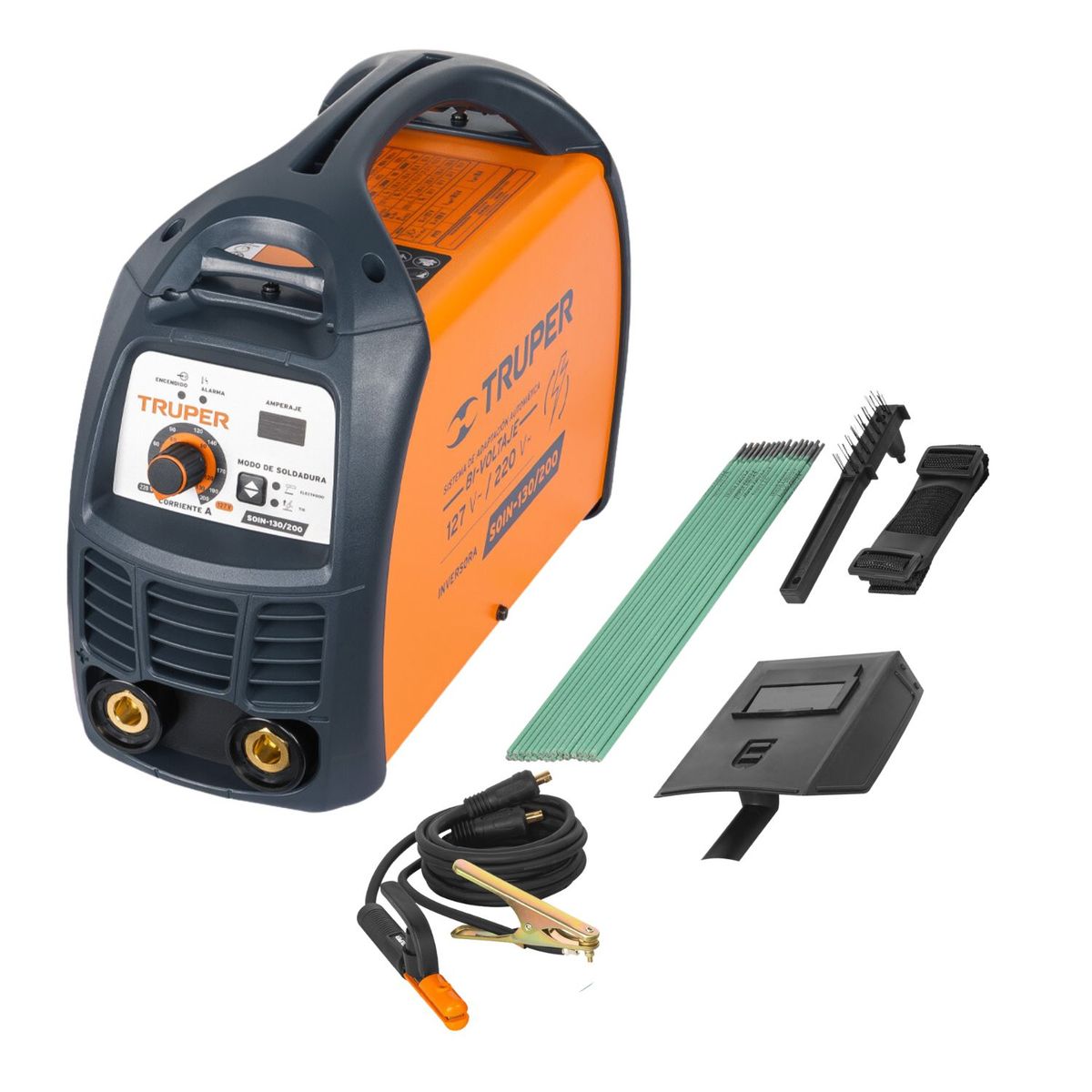 TRUPER - Maquina Soldadora Inversora Bi Voltaje 200A 127V 220V Truper