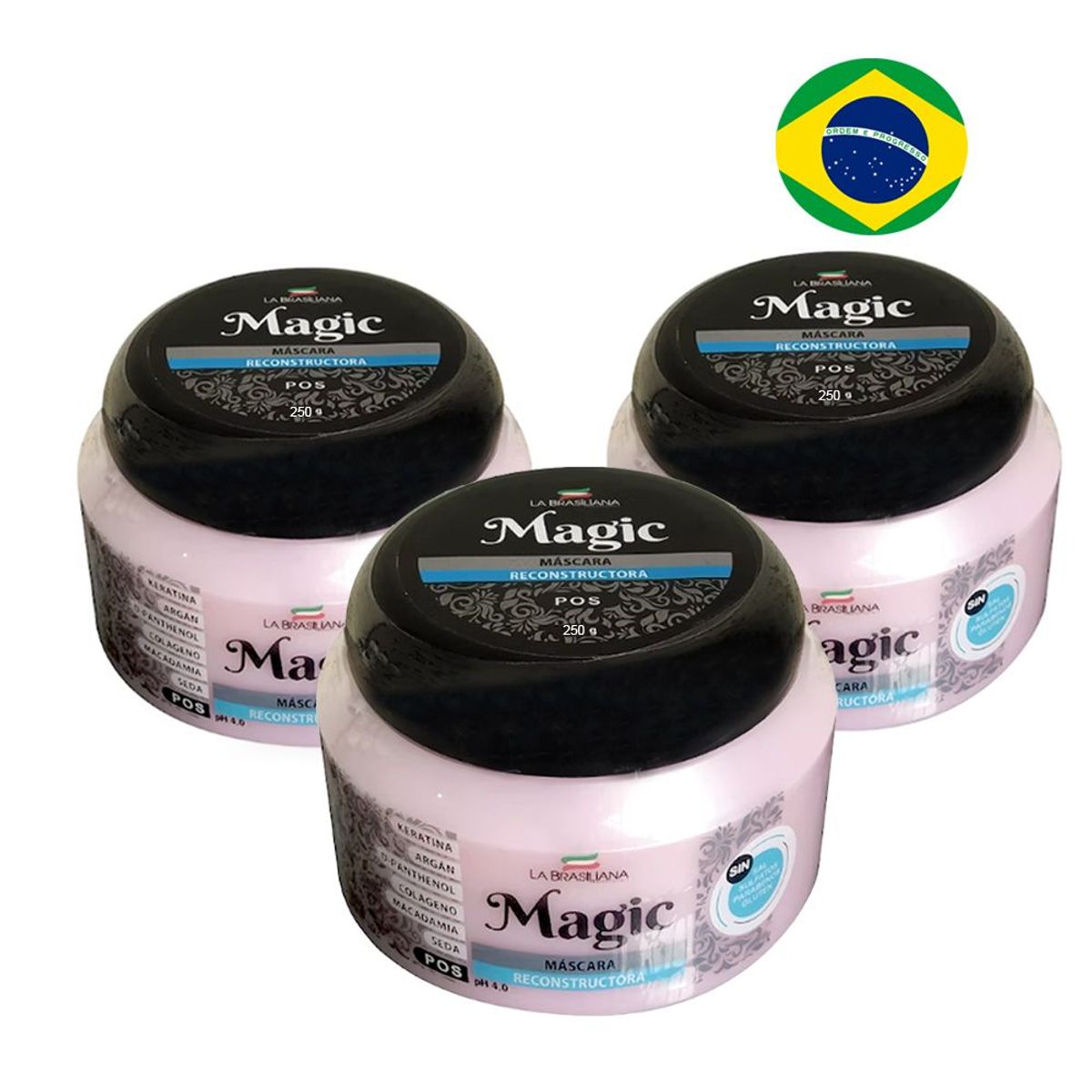 LA BRASILIANA - Máscara Reconstructora 250gr por 3 - La Brasiliana.