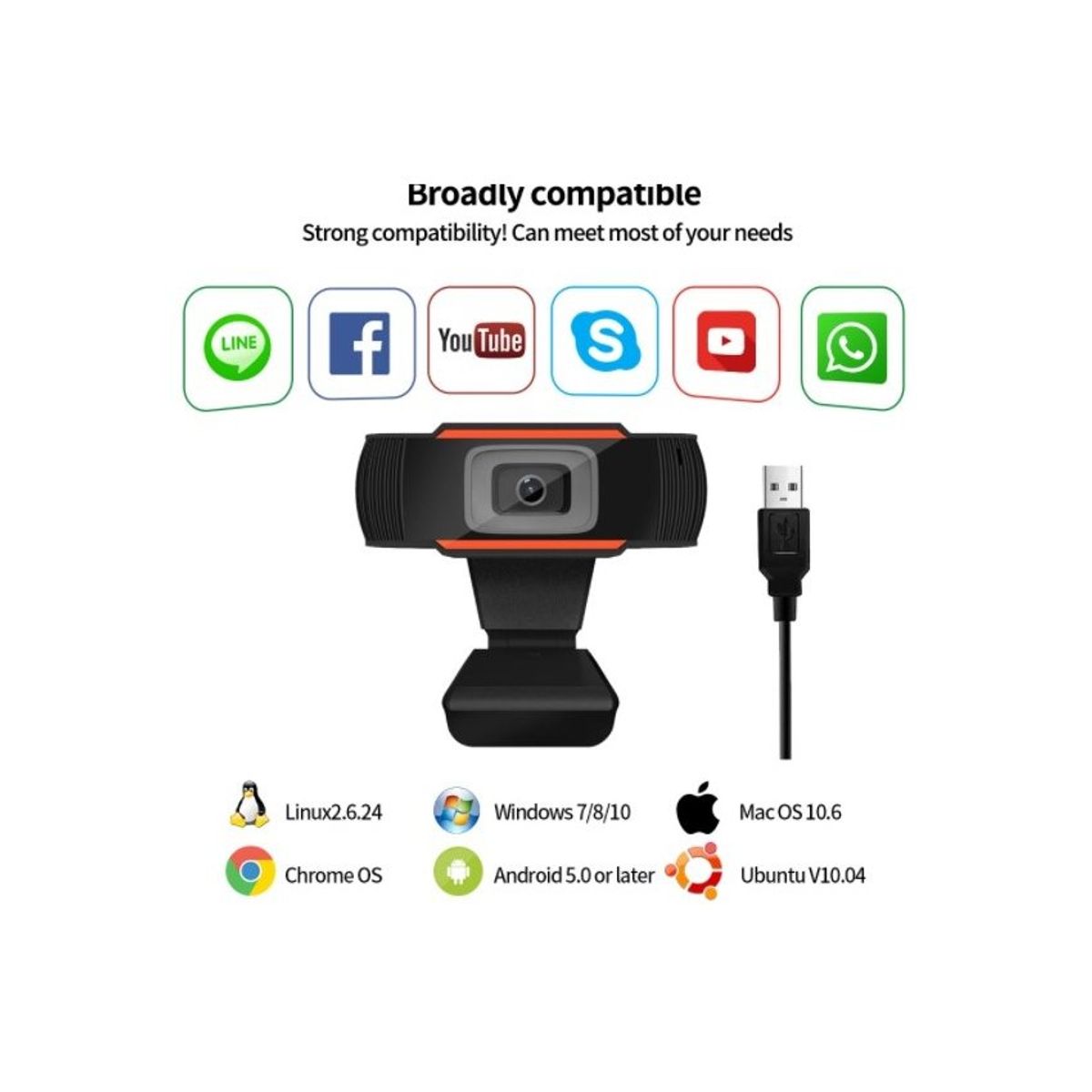 OEM - Cámara web 1080x1920p WEBCAM con Micrófono para PC