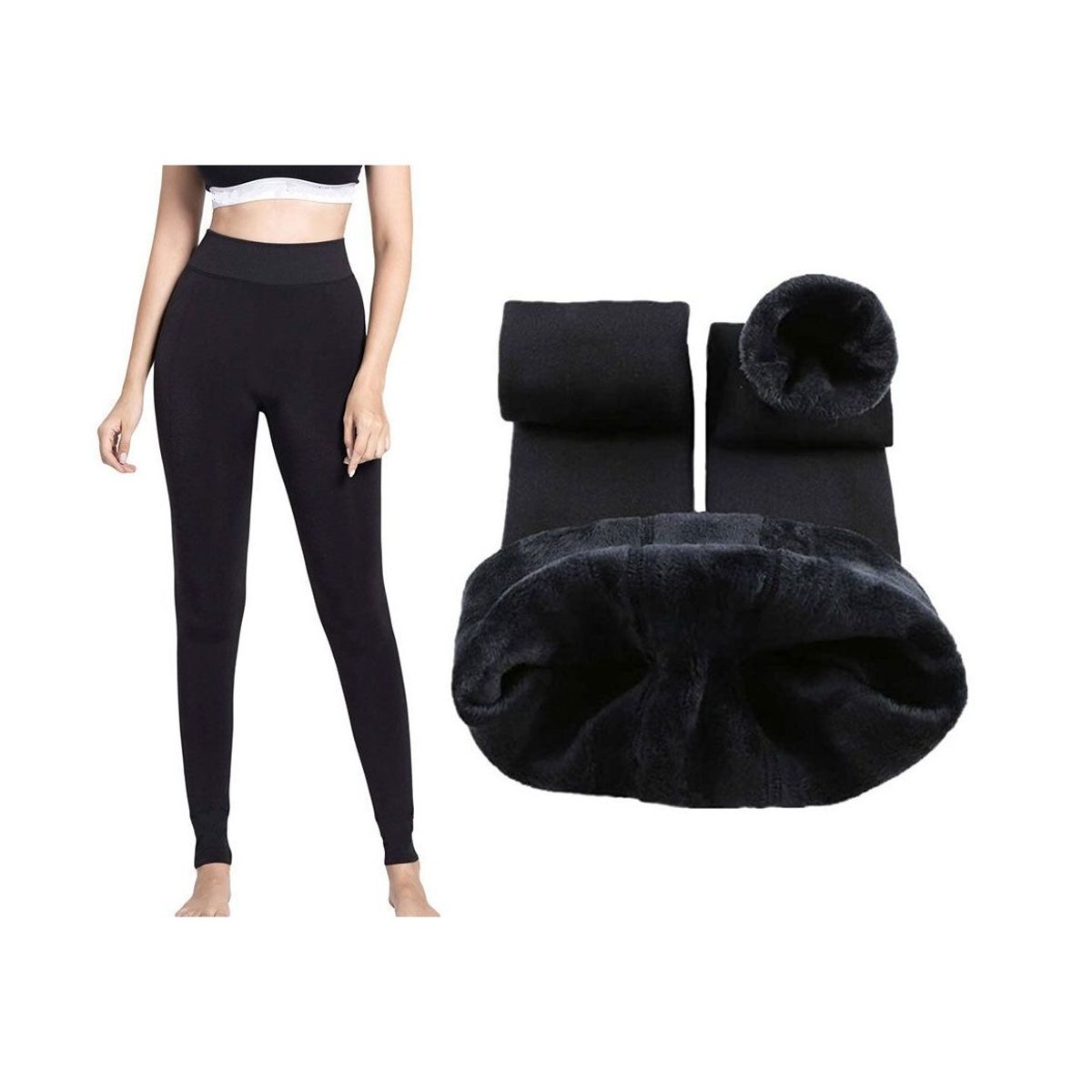 OEM - Leggins Calentador en Cintura Mujer Forro Peluche Invierno Viaje Mina