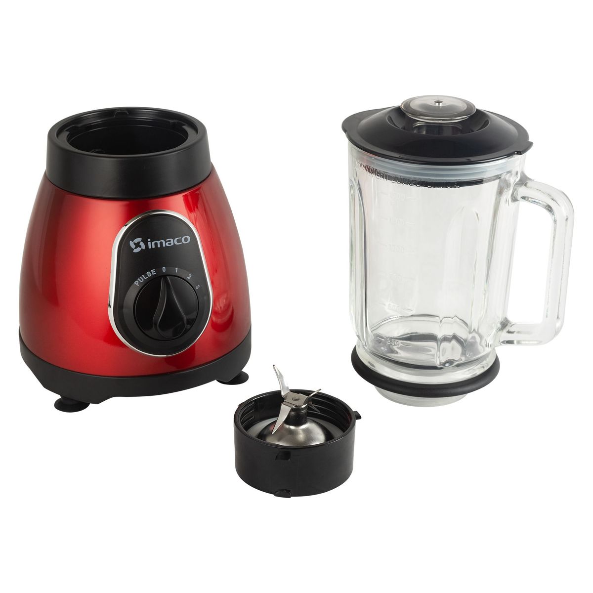 IMACO - Licuadora 1.5 lt bls5388r 3v+pulsador 500w Imaco - rojo