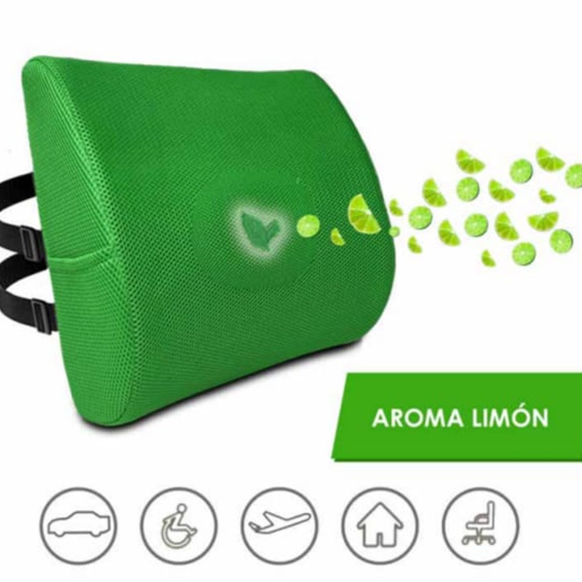 TERAFLEX - COJIN LUMBAR AROMA LIMON  MEMORY FOAM  35x33x12 CM TERAFLEX