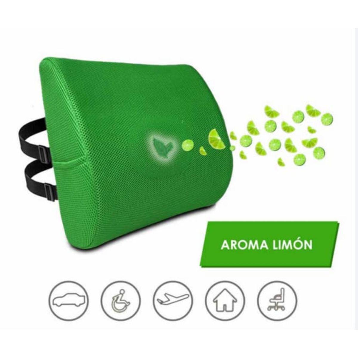 TERAFLEX - COJIN LUMBAR AROMA LIMON  MEMORY FOAM  35x33x12 CM TERAFLEX