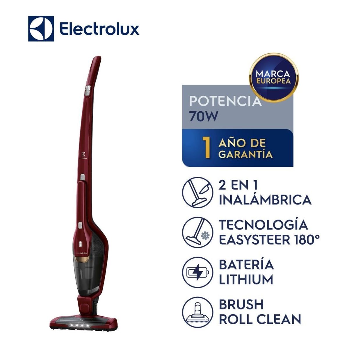 ELECTROLUX - Aspiradora Inalámbrica Electrolux ERG23N 2 en 1 con Filtro HEPA