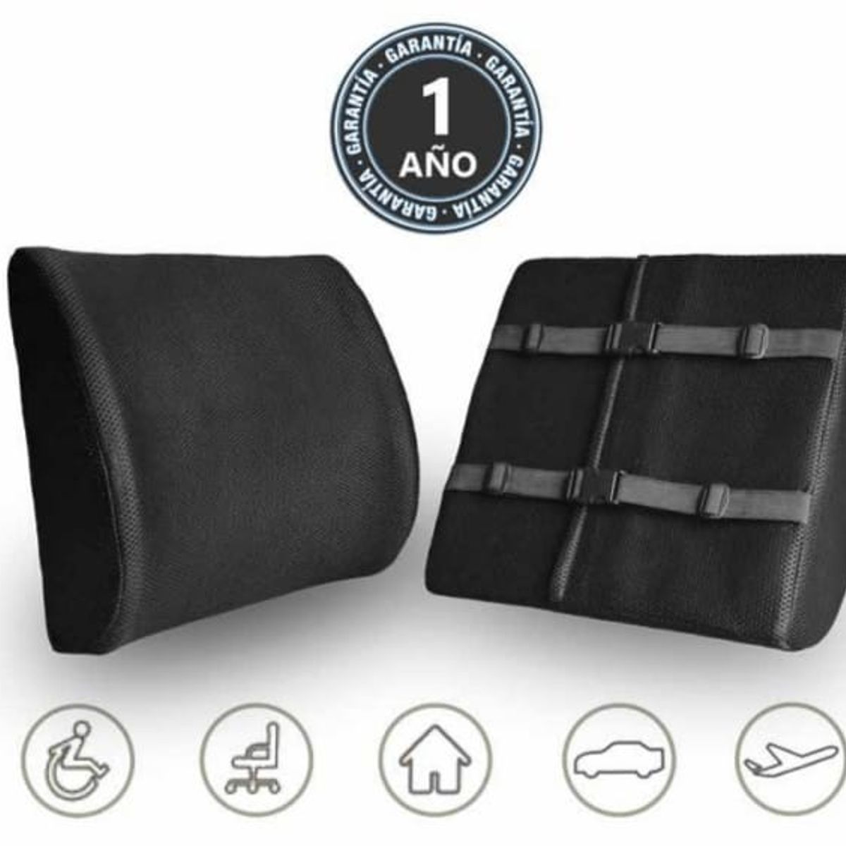 TERAFLEX - COJIN LUMBAR BLACK MAGIC  MEMORY FOAM  36x34x13 CM TERAFLEX