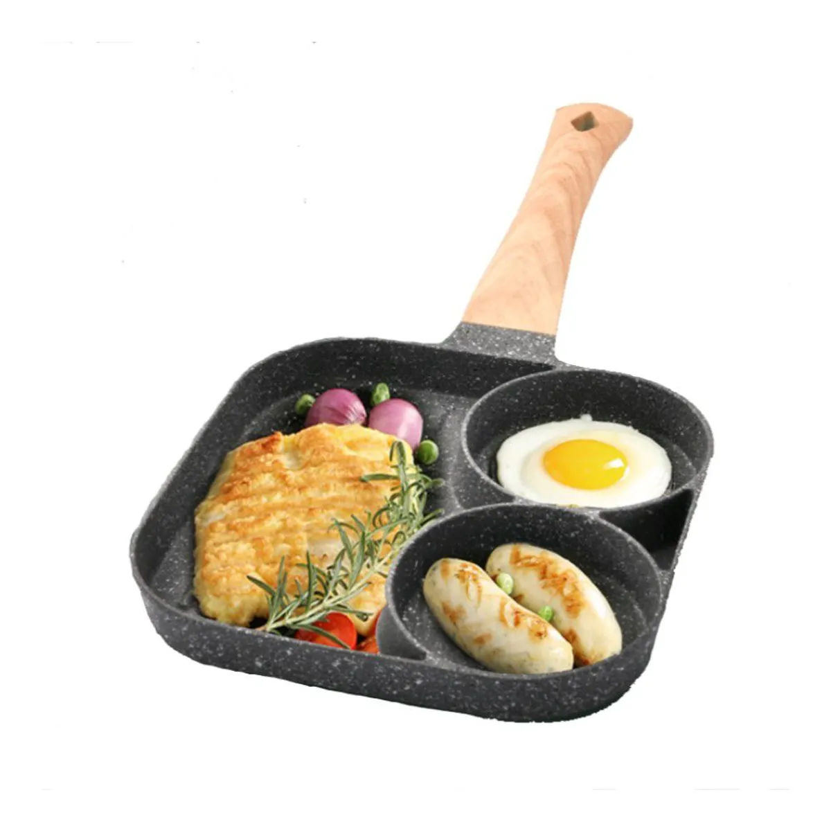 GENERICO - Sarten de Teflón Eco Friendly Antiadherente 2 Divisiones + Grill