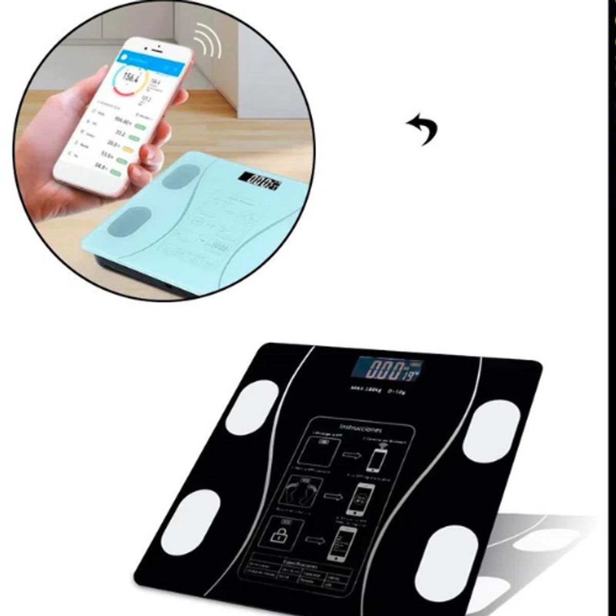 GENERICO - Balanza Bluetooth-SMART- Controla Tu peso ideal