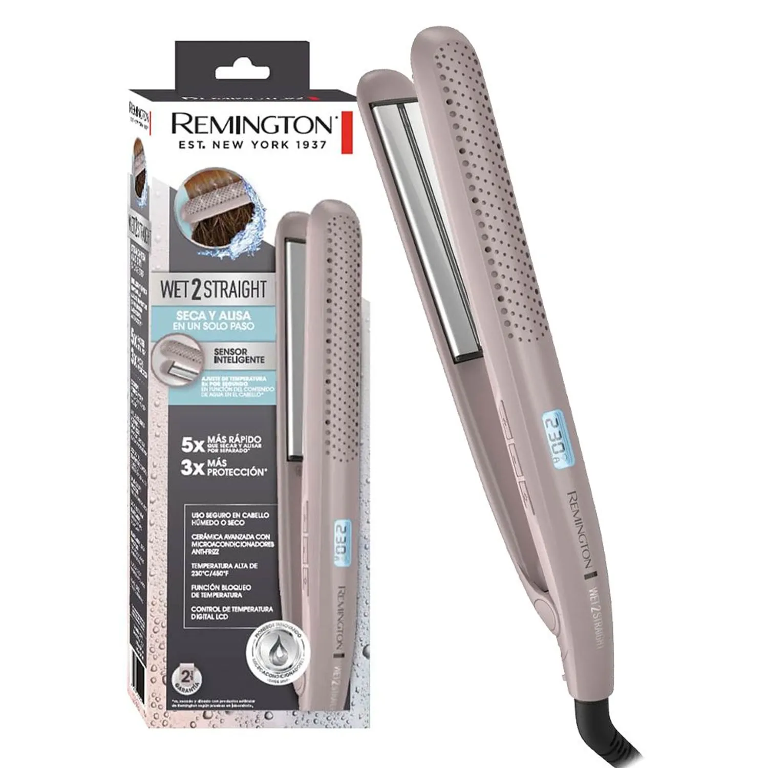 Alisadora Remington Wet2Straight S27A Uso en Cabello Húmedo o Seco