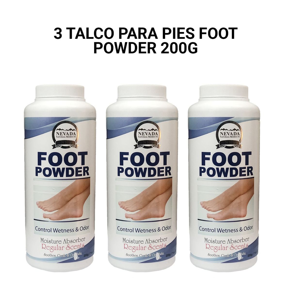 GENERICO - 3 Talco para pies Foot Powder 200g.