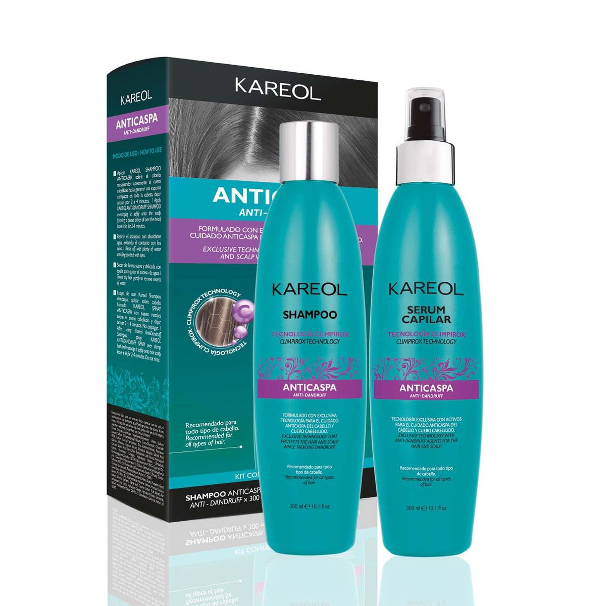 KAREOL - Pack Kareol - AntiCaspa - Shamp + Serum x 300 ml