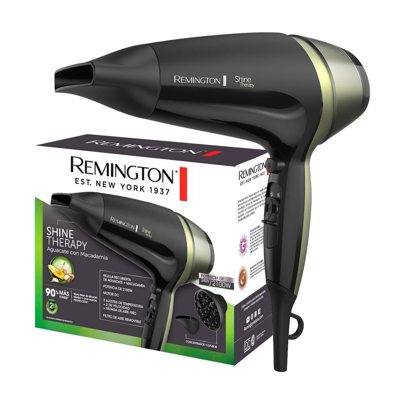 REMINGTON - Secador Remington D13A Shine Therapy Aguacate con Macadamia