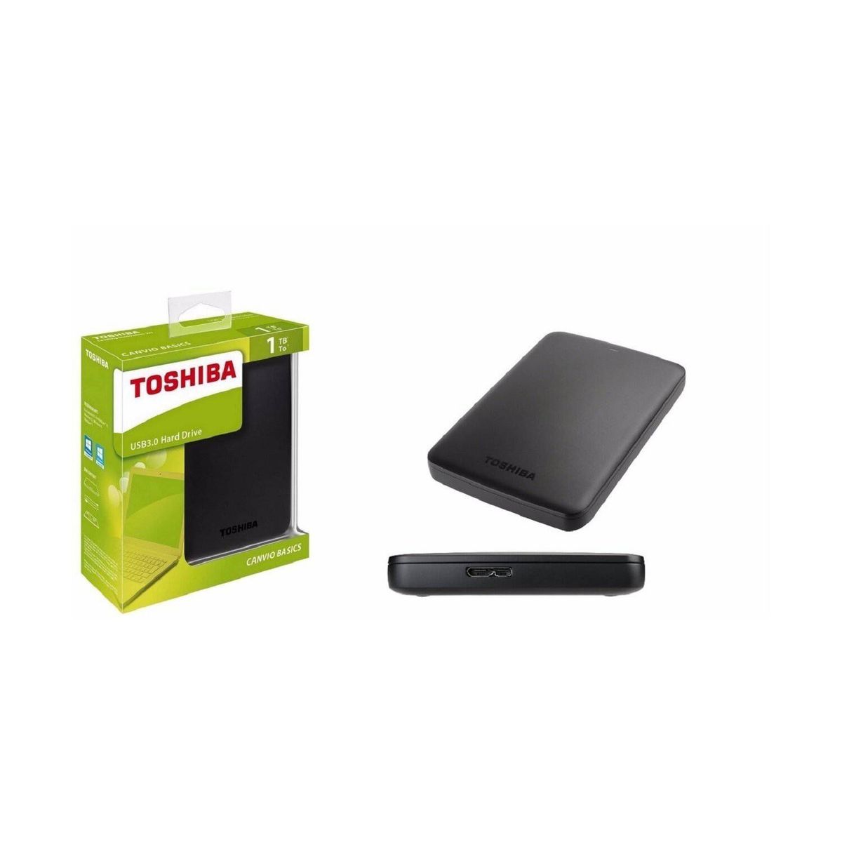 TOSHIBA - Disco Duro Externo Toshiba Canvio Basics 1TB Black