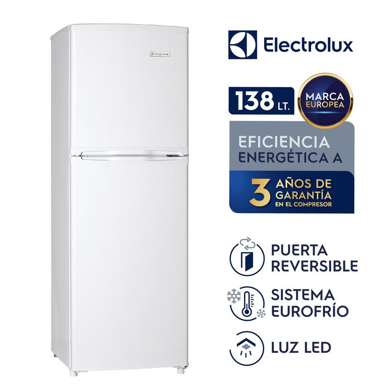 ELECTROLUX - Refrigeradora Electrolux 138L Frost 2 Puertas Blanco ERT18G2HNW