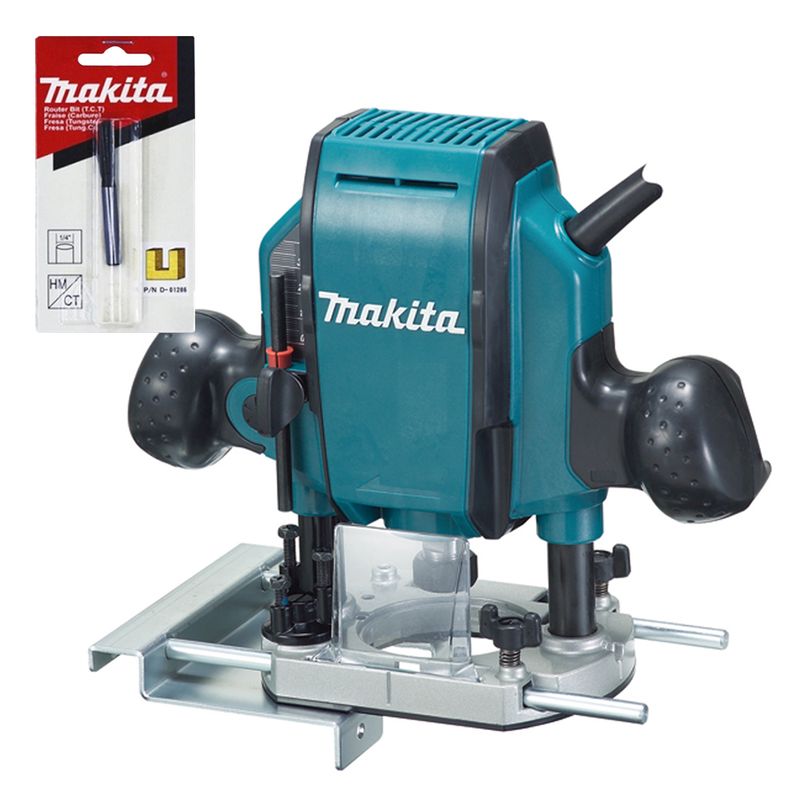 MAKITA - Makita Rebajadora Ruteadora 1/4"  3/8"  900w + Fresa Recta