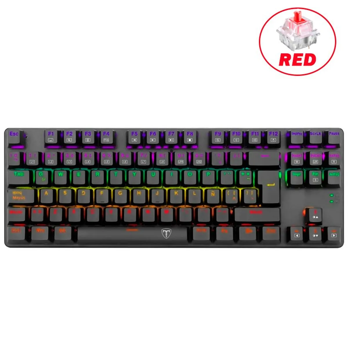 T-DAGGER - Teclado Gamer Mecanico T-dagger Bora Rainbow Tkl Outemu Red