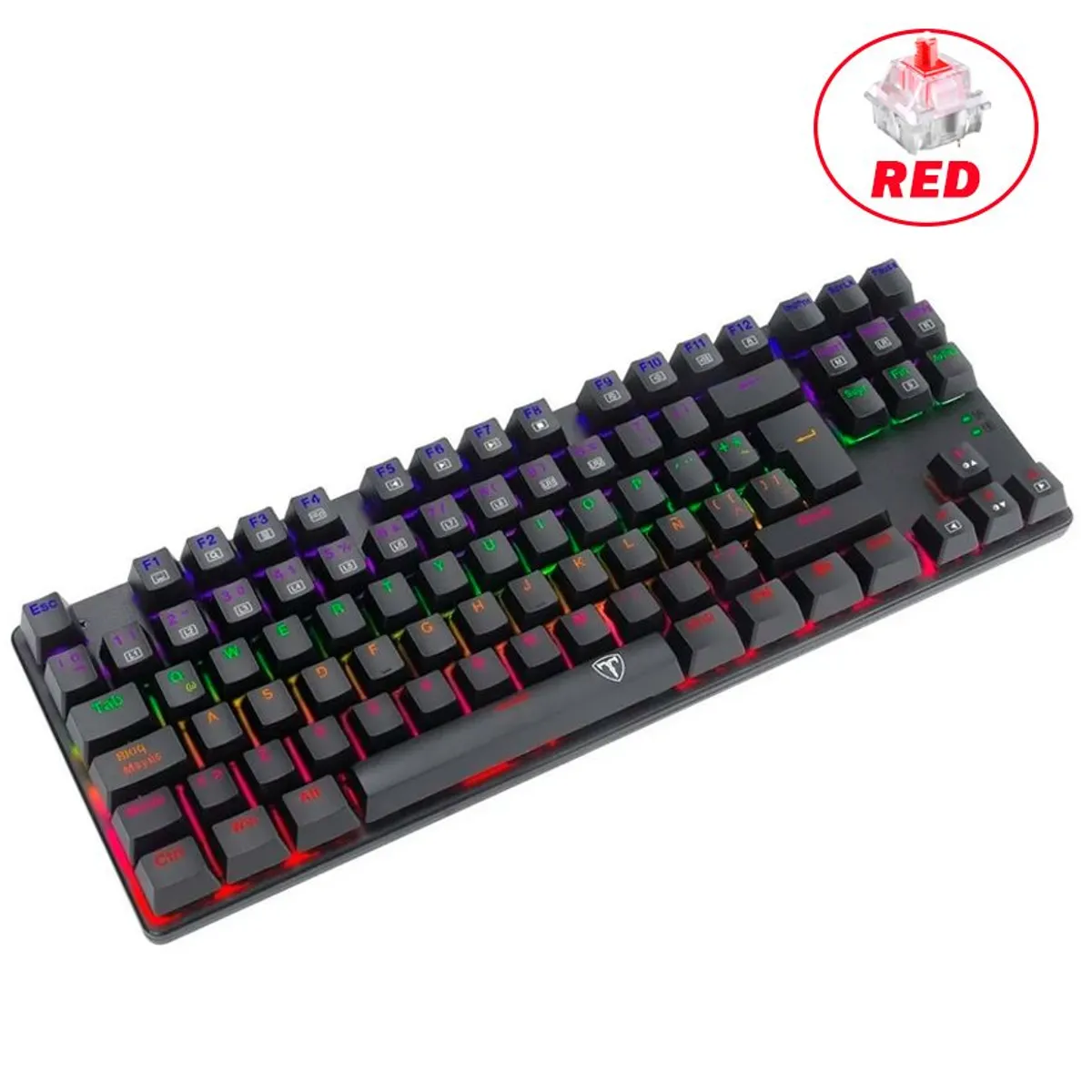 T-DAGGER - Teclado Gamer Mecanico T-dagger Bora Rainbow Tkl Outemu Red