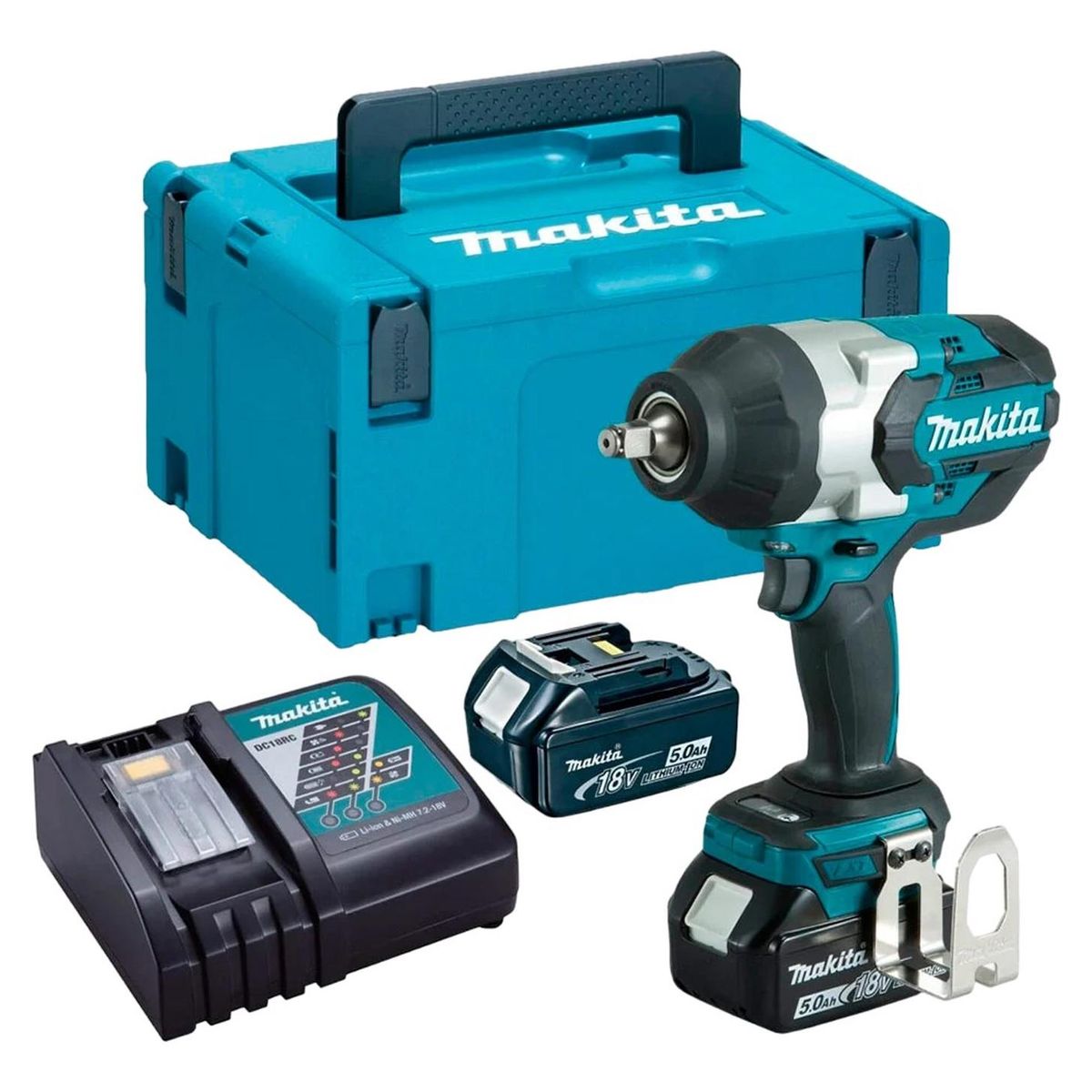 MAKITA - Makita Llave de Impacto 1/2" 18v 1000 Nm BL LXT 2 x 5.0 Ah y cargador