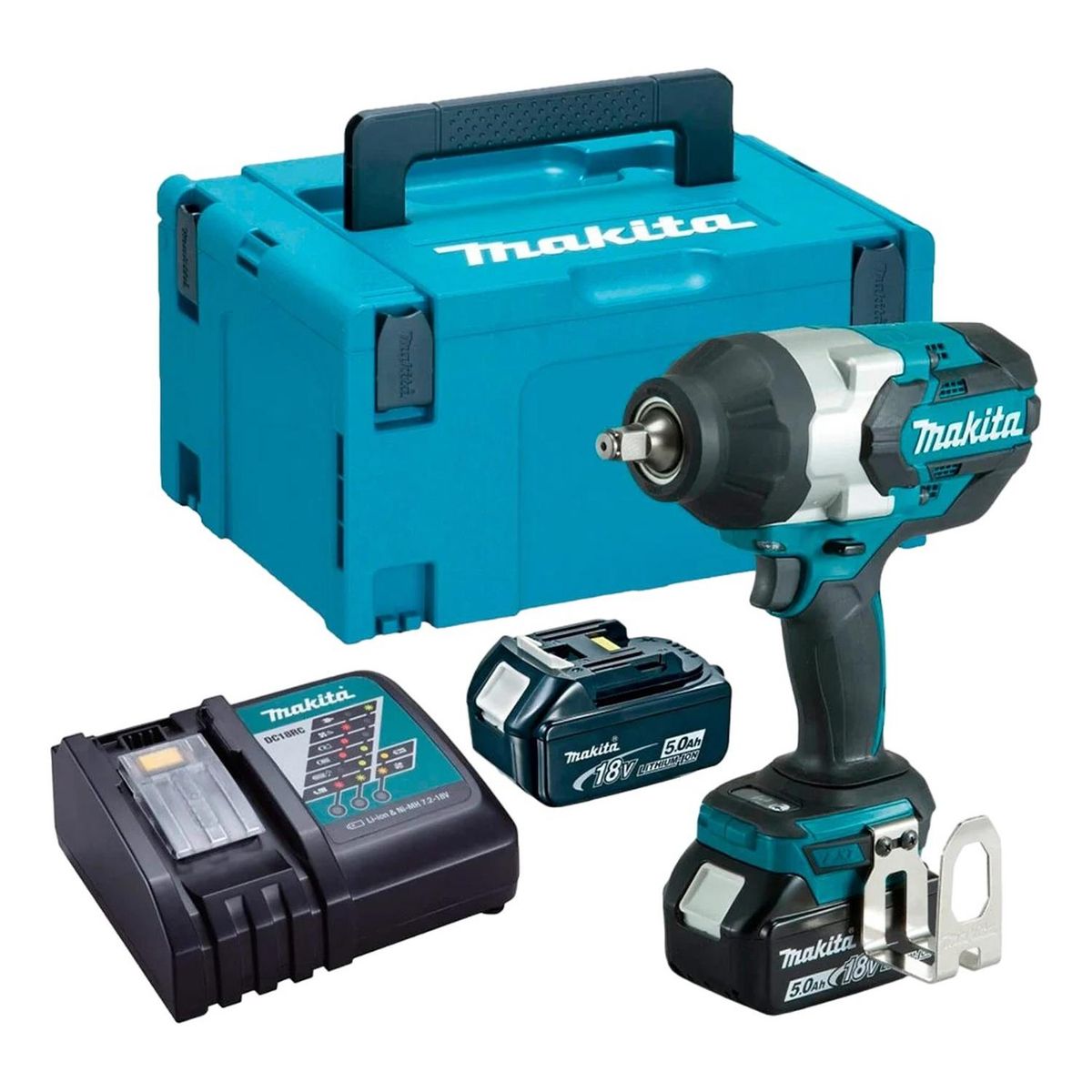 MAKITA - Makita Llave de Impacto 1/2" 18v 1000 Nm BL LXT 2 x 5.0 Ah y cargador