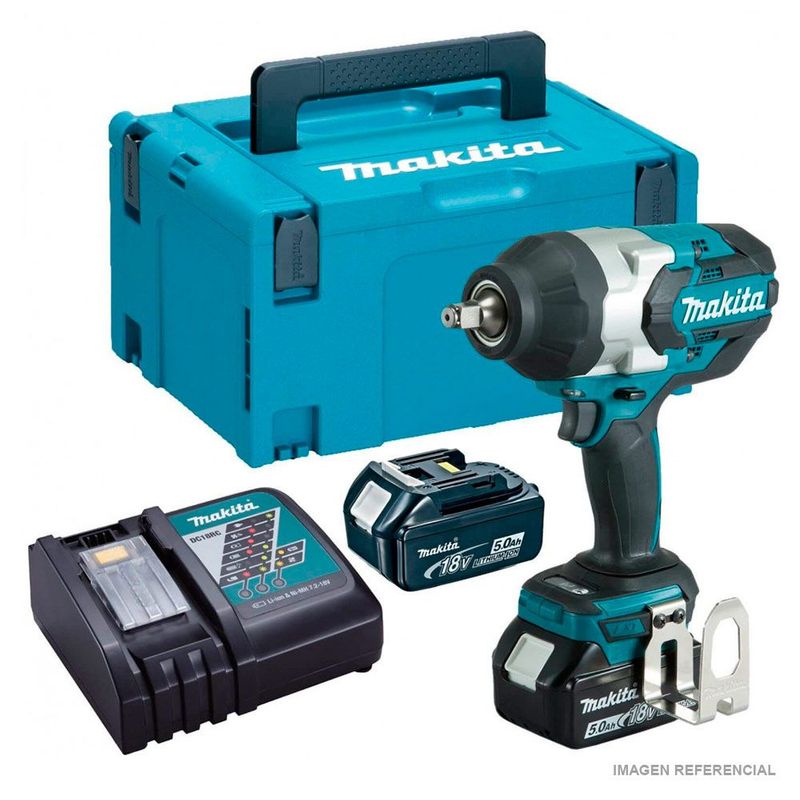 MAKITA - Makita Llave de Impacto 1/2" 18v 1000 Nm BL LXT 2 x 5.0 Ah y cargador