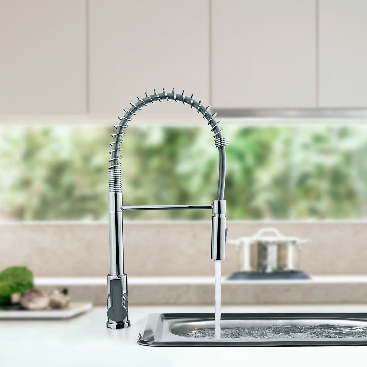 VAINSA - Grifería Mezcladora Monocomando lavadero Pico Resorte Artic Vainsa